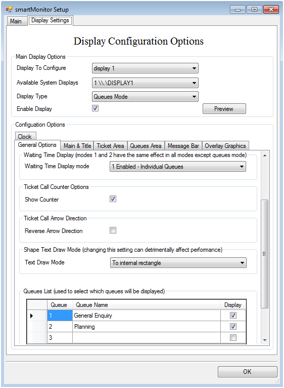 SmartMonitor Display Configuration