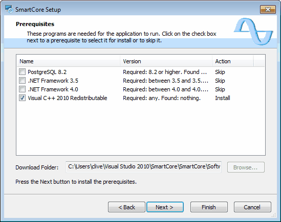Install Prerequisite Selection